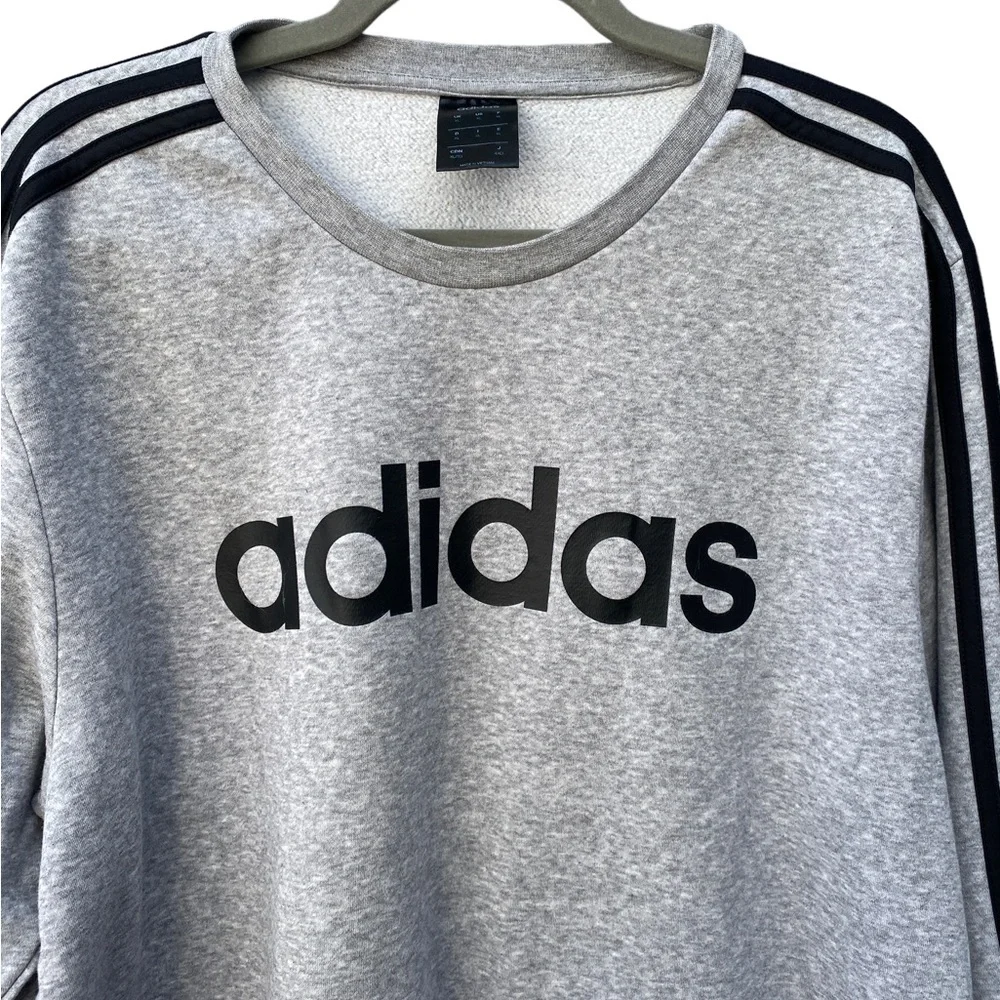 Adidas Men’s Essentials Three Stripes Fleece Crewneck Sweatshirt, Adidas Top